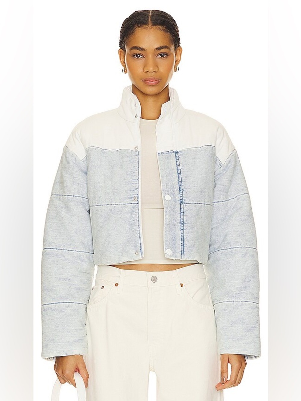 MOTHER‎ Revolve Drop Pillow Talk Puffer Crop Coat in "Its Chill" Size Medium
